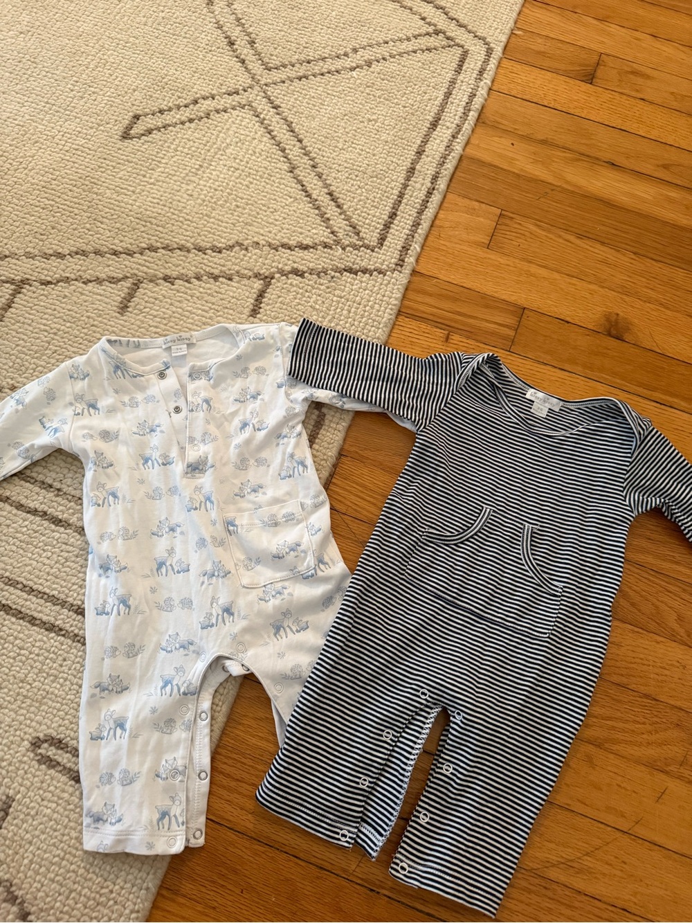 Kissy Kissy Navy & White Striped Baby One-Piece Romper Bundle